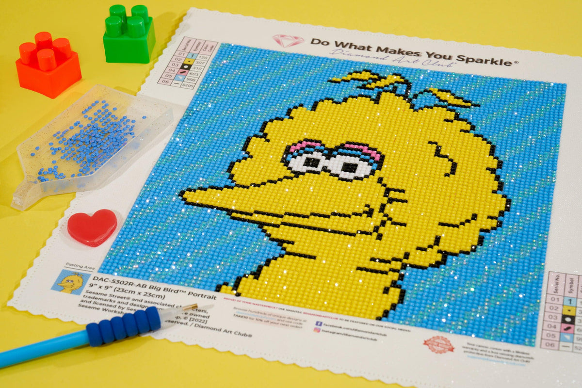 Diamond Painting Big Bird™ Portrait 9" x 9" (23cm x 23cm) / Round with 6 Colors including 1 AB / 6,561