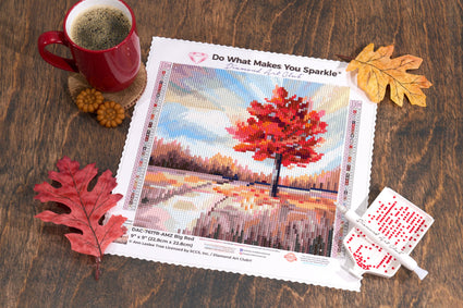 Diamond Painting Big Red 9" x 9" (22.8cm x 22.8cm) / Round with 52 Colors including 2 ABs and 3 Fairy Dust Diamonds / 6,889