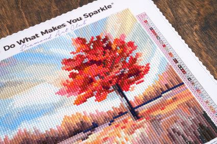 Diamond Painting Big Red 9" x 9" (22.8cm x 22.8cm) / Round with 52 Colors including 2 ABs and 3 Fairy Dust Diamonds / 6,889