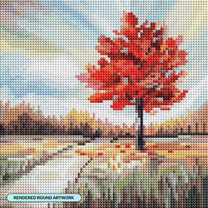 Diamond Painting Big Red 9" x 9" (22.8cm x 22.8cm) / Round with 52 Colors including 2 ABs and 3 Fairy Dust Diamonds / 6,889