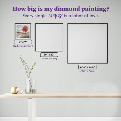 Diamond Painting Big Red 9" x 9" (22.8cm x 22.8cm) / Round with 52 Colors including 2 ABs and 3 Fairy Dust Diamonds / 6,889