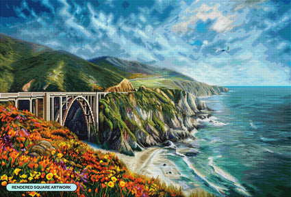Diamond Painting Big Sur 37.8" x 25.6" (95.8cm x 65cm) / Square With 90 Colors Including 5 ABs and 2 Fairy Dust Diamonds / 100,485