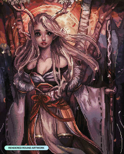 Diamond Painting Birch Spirit 22" x 27" (55.6cm x 68.8cm) / Round with 62 Colors including 3 Fairy Dust Diamonds / 50,500