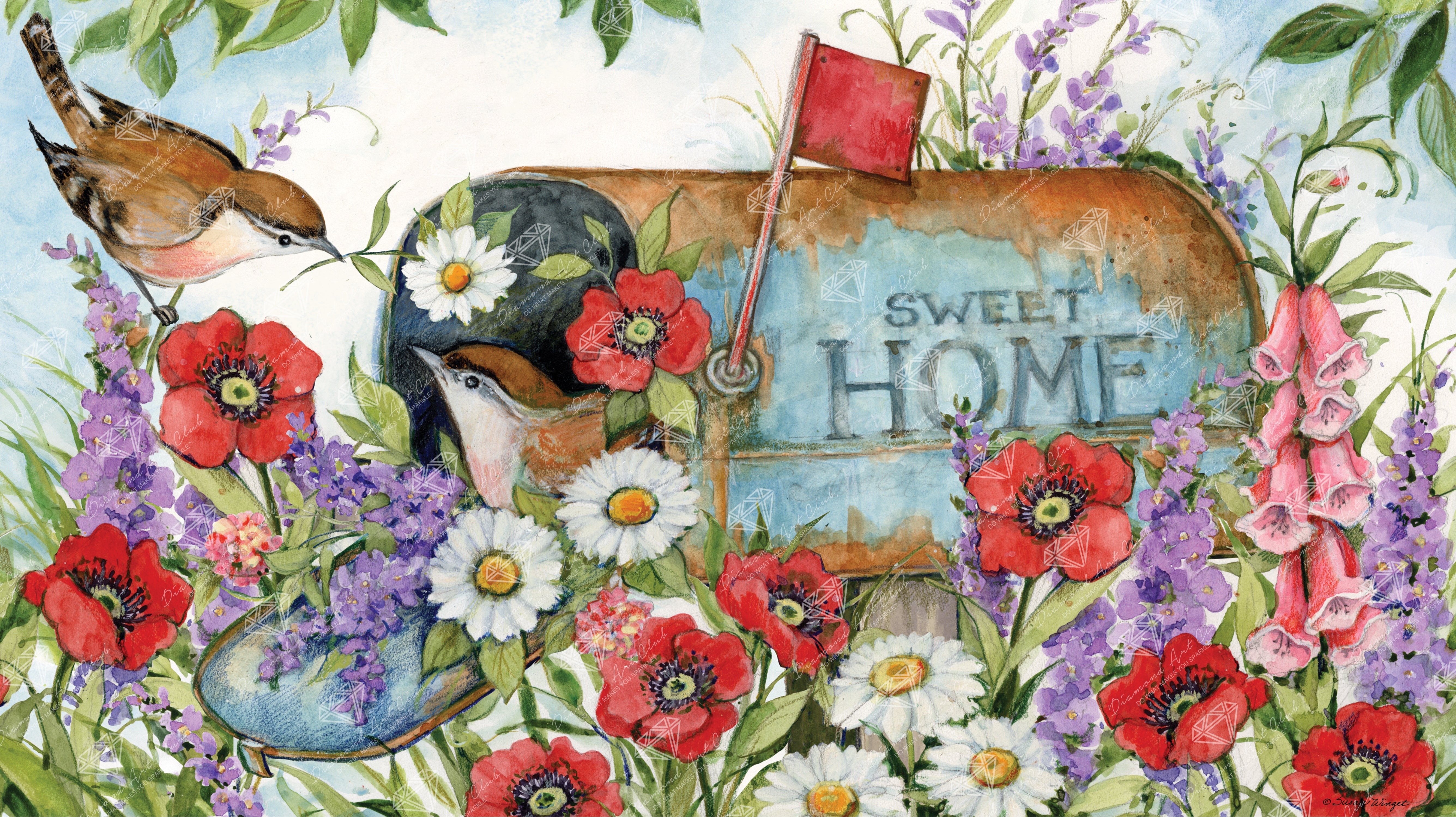 Birds in the Mailbox Diamond Painting Kit – Diamond Art Club