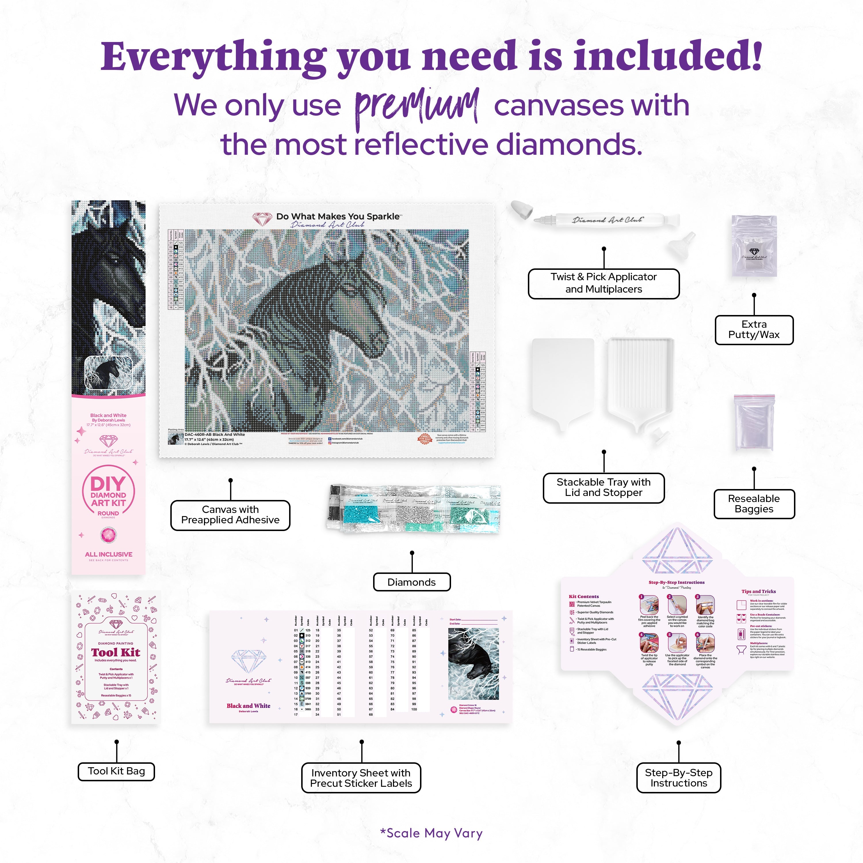 Black and White Diamond Painting | Diamond Art Club™