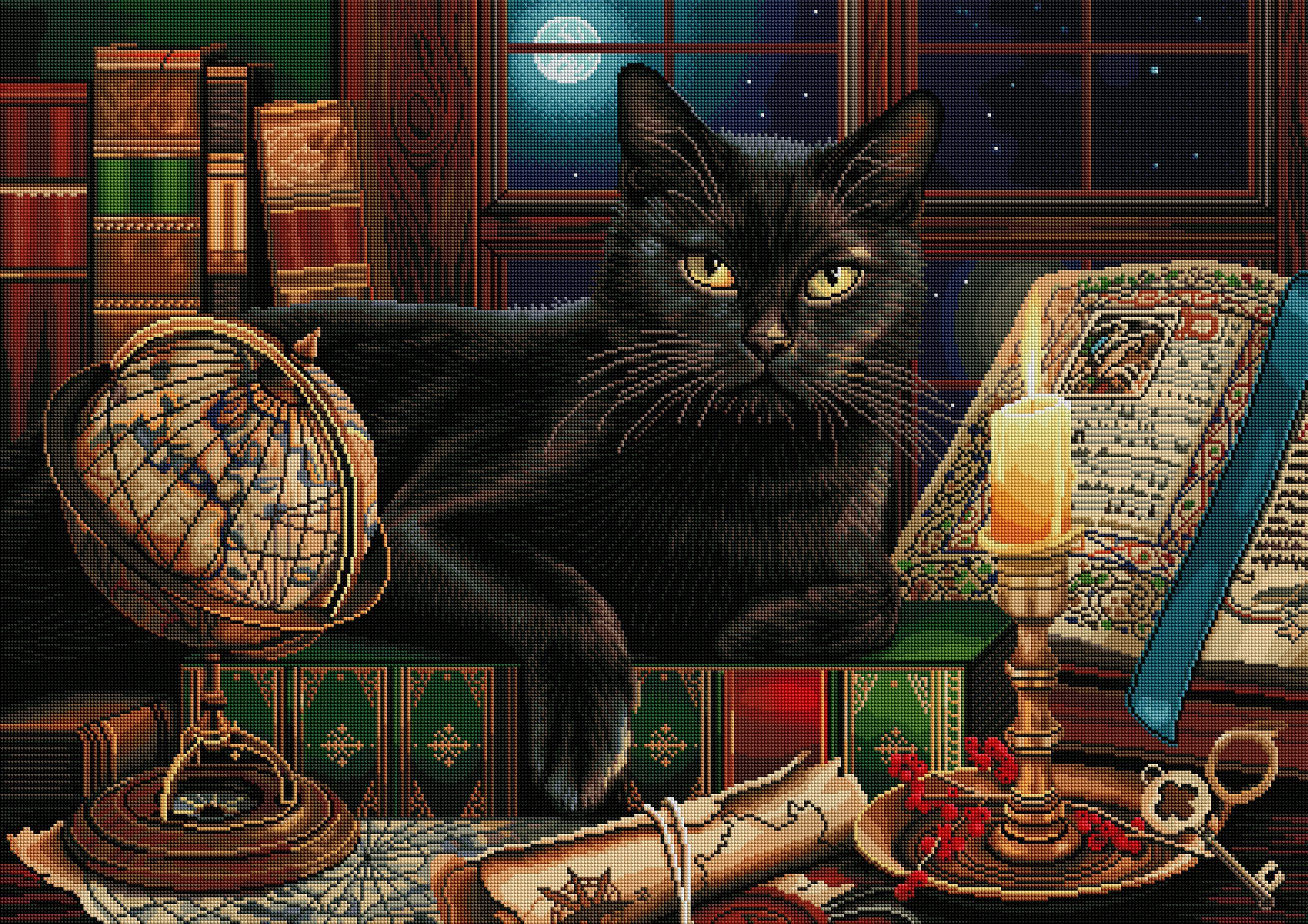その他 DAC. Black Cat by Candlelight Black Cat by Candlelight – Diamond Art Club