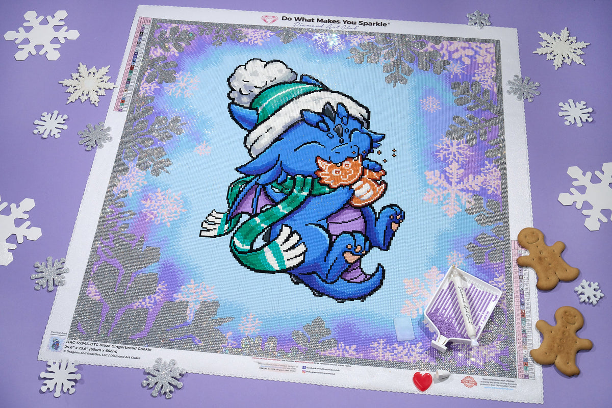 Diamond Painting Blaze Gingerbread Cookie 25.6" x 25.6" (65cm x 65cm) / Square with 33 Colors including 2 ABs and 1 Iridescent Diamond and 5 Fairy Dust Diamonds / 68,121