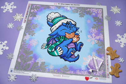 Diamond Painting Blaze Gingerbread Cookie 25.6" x 25.6" (65cm x 65cm) / Square with 33 Colors including 2 ABs and 1 Iridescent Diamond and 5 Fairy Dust Diamonds / 68,121