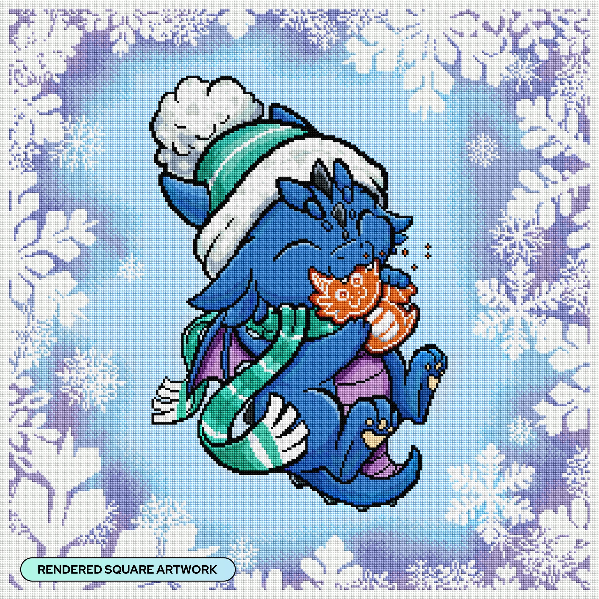 Diamond Painting Blaze Gingerbread Cookie 25.6" x 25.6" (65cm x 65cm) / Square with 33 Colors including 2 ABs and 1 Iridescent Diamond and 5 Fairy Dust Diamonds / 68,121