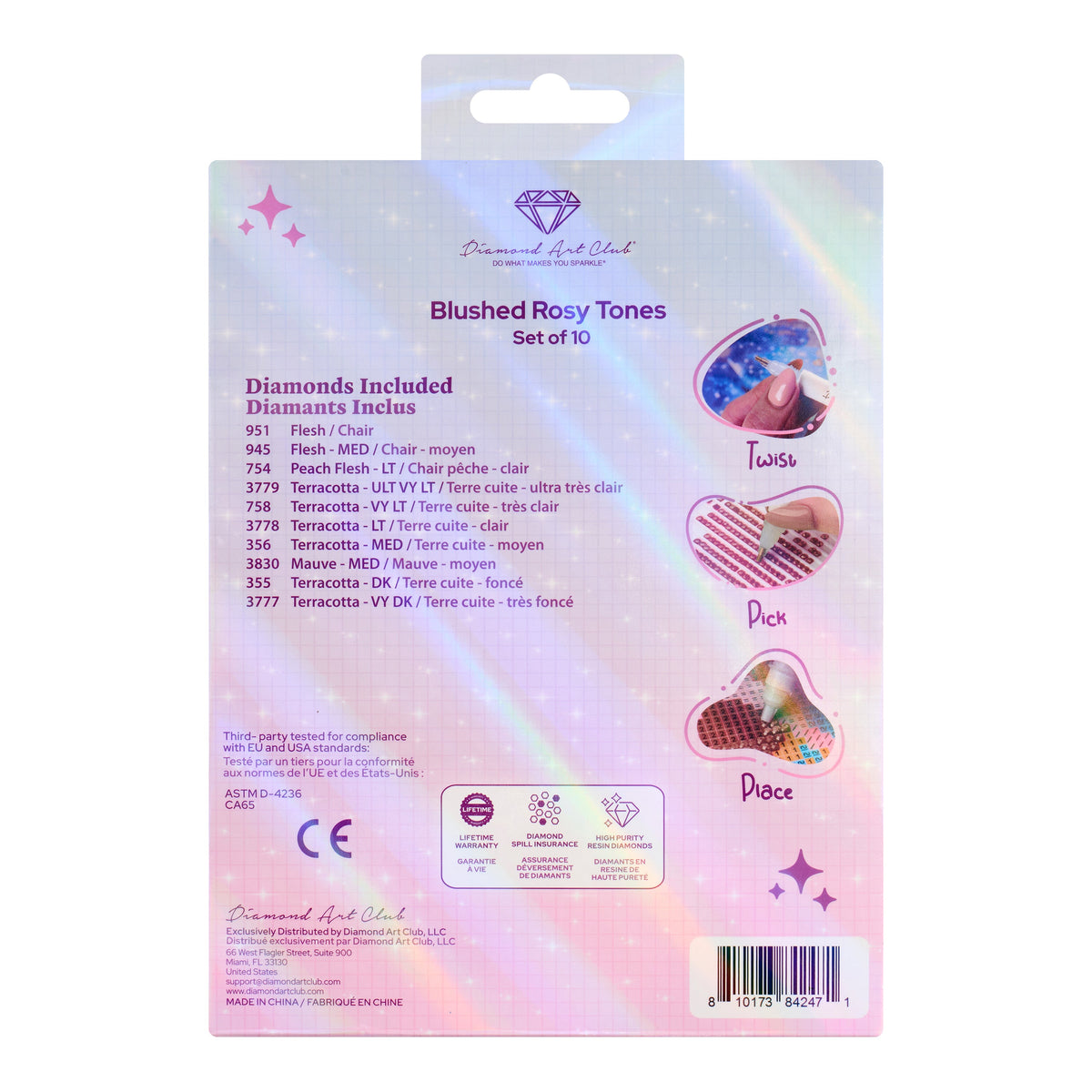 Diamond Painting Bling Diamonds - Blushed Rosy Tones Square (Set of 10)