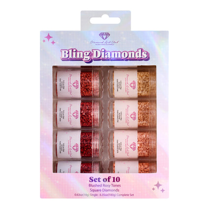 Diamond Painting Bling Diamonds - Blushed Rosy Tones Square (Set of 10)
