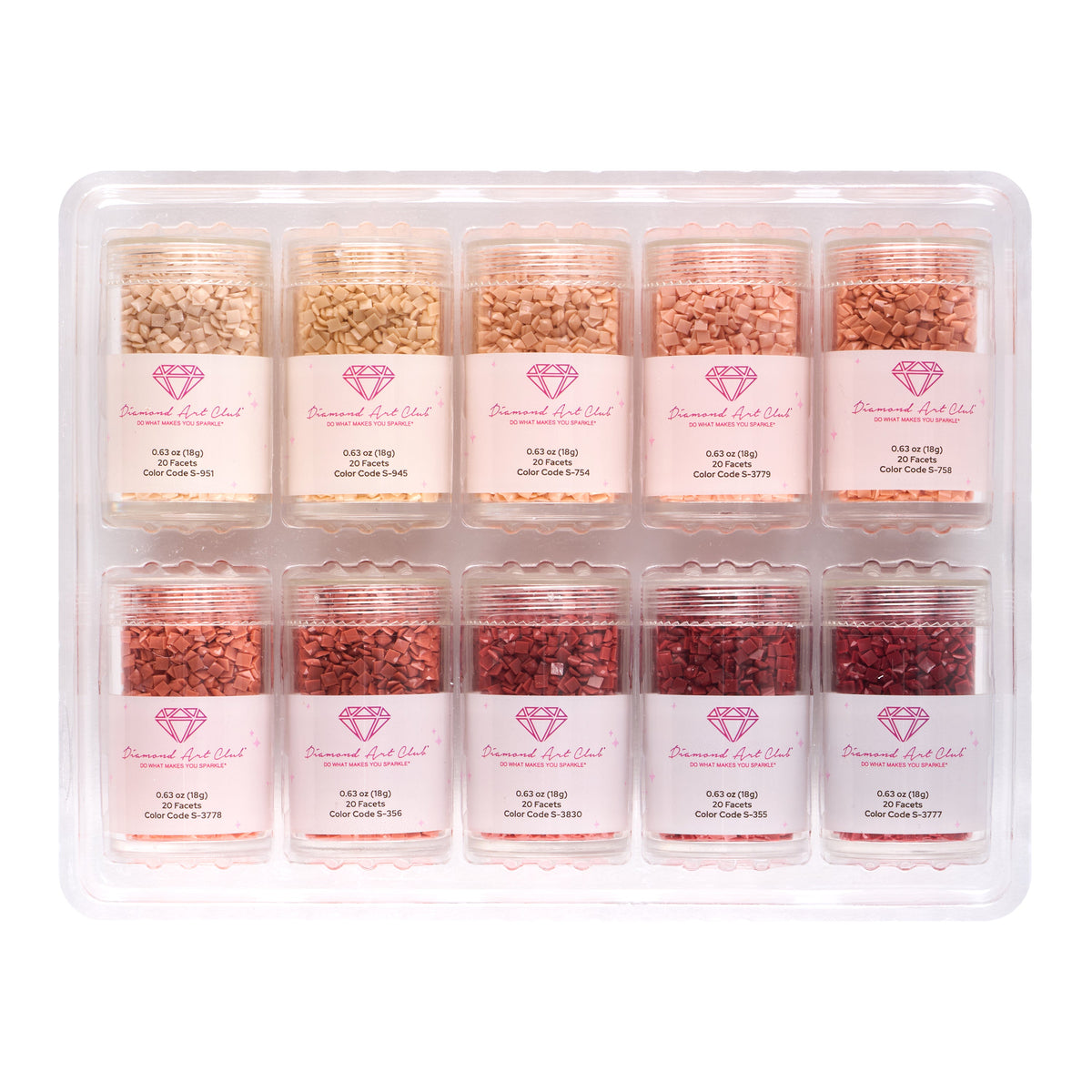 Diamond Painting Bling Diamonds - Blushed Rosy Tones Square (Set of 10)