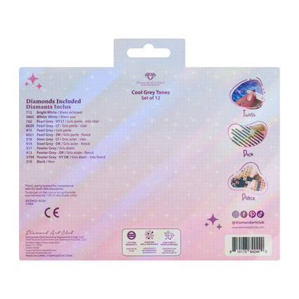 Diamond Painting Bling Diamonds – Cool Gray Tones Round