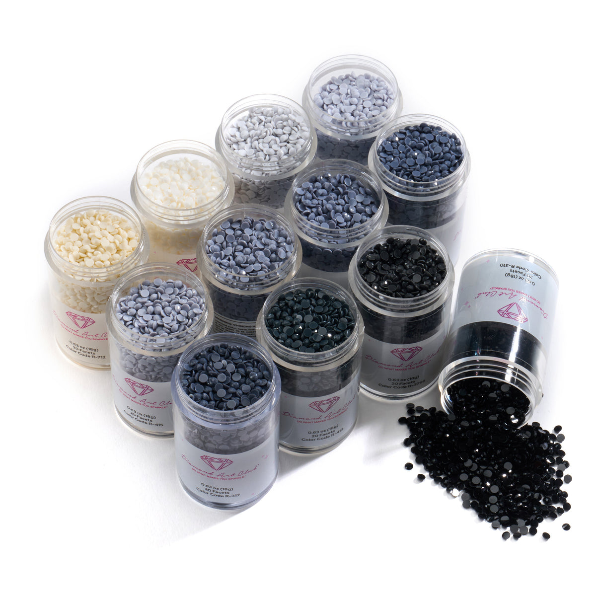 Diamond Painting Bling Diamonds – Cool Gray Tones Round