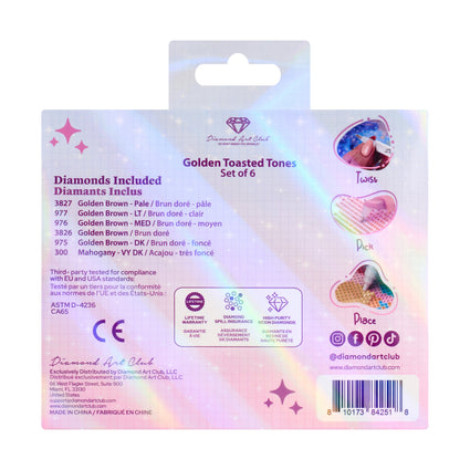 Diamond Painting Bling Diamonds – Golden Toasted Tones (Set of 6)