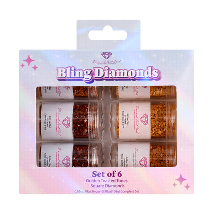 Diamond Painting Bling Diamonds – Golden Toasted Tones (Set of 6)