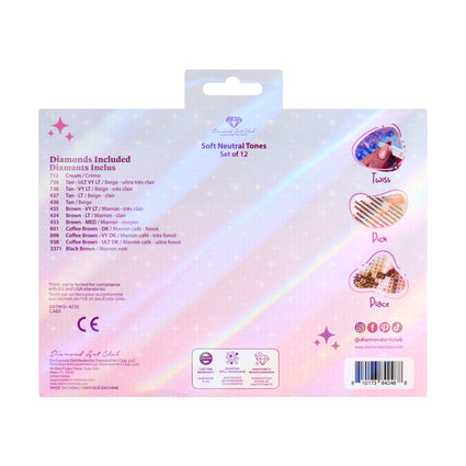 Diamond Painting Bling Diamonds - Soft Neutral Tones Round (Set of 12)