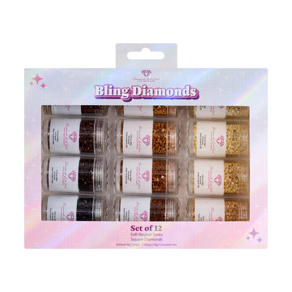 Diamond Painting Bling Diamonds - Soft Neutral Tones Square (Set of 12)
