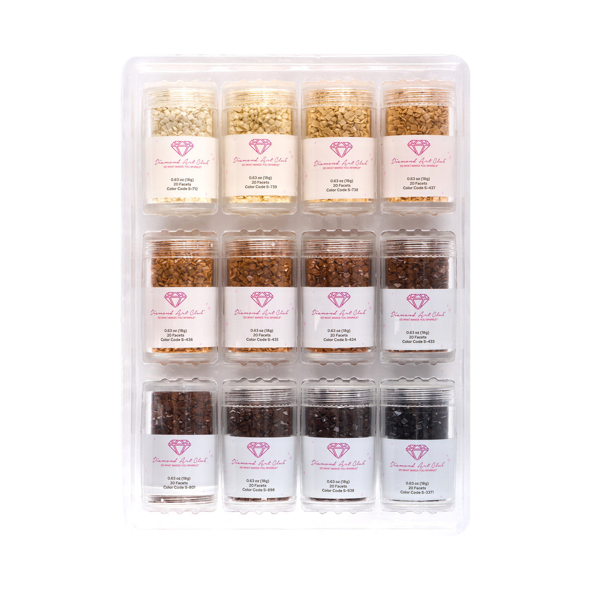 Diamond Painting Bling Diamonds - Soft Neutral Tones Square (Set of 12)