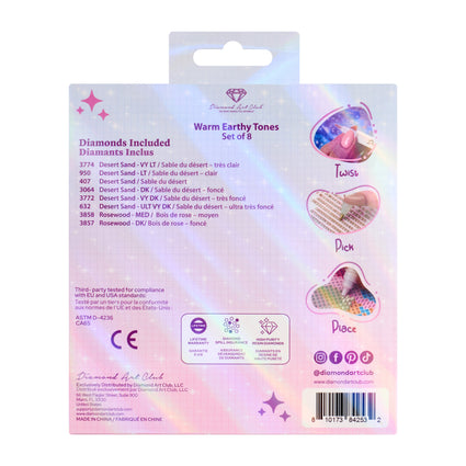 Diamond Painting Bling Diamonds – Warm Earthy Tones Square (Set of 8)