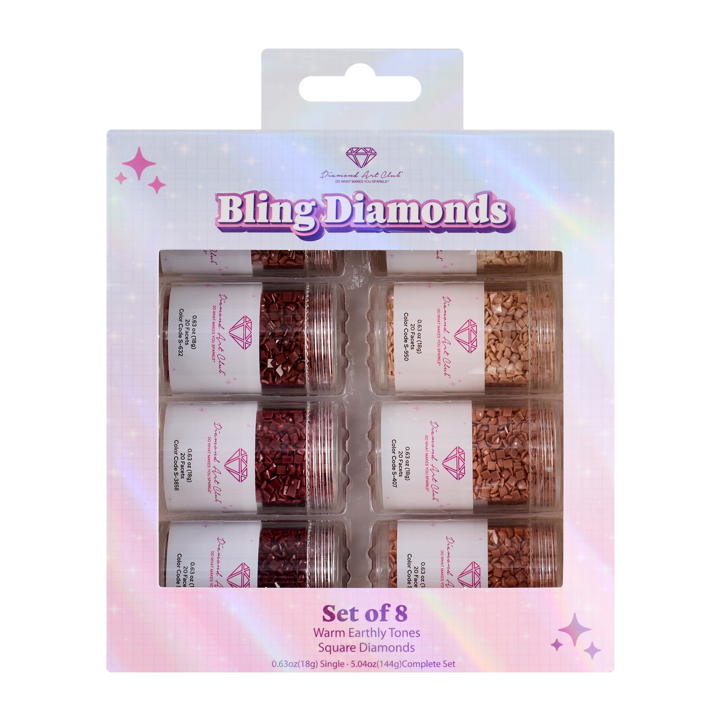 Bling Diamonds – Warm Earthy Tones Square (Set of 8) – Diamond Art
