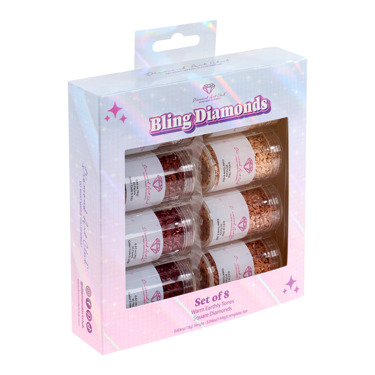 Diamond Painting Bling Diamonds – Warm Earthy Tones Square (Set of 8)