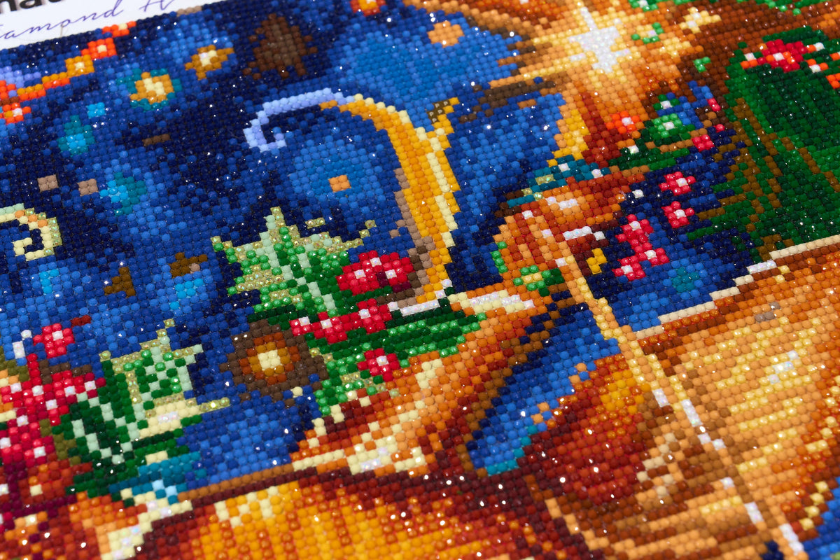 Diamond Painting Blitzen 22" x 22" (55.6cm x 55.6cm) / Round with 58 Colors including 2 ABs and 4 Fairy Dust Diamonds / 40,804