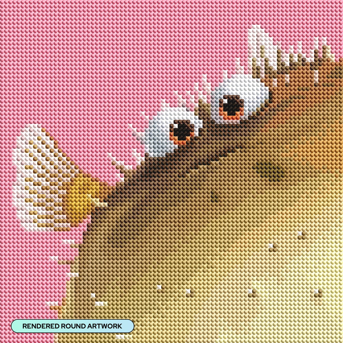 Diamond Painting Bloat 9" x 9" (22.8cm x 22.8cm) / Round with 32 Colors including 1 AB and 2 Fairy Dust Diamonds / 6,889