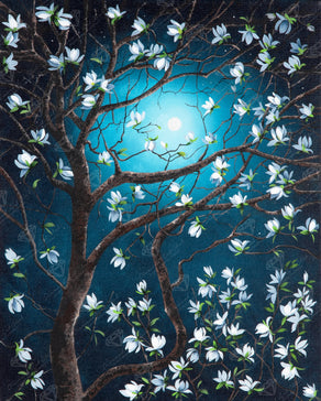 Diamond Painting Blue Flowers 25.6" x 31.9" (65cm x 80.9cm) / Square With 30 Colors Including 1 AB and 3 Fairy Dust Diamonds / 84,825