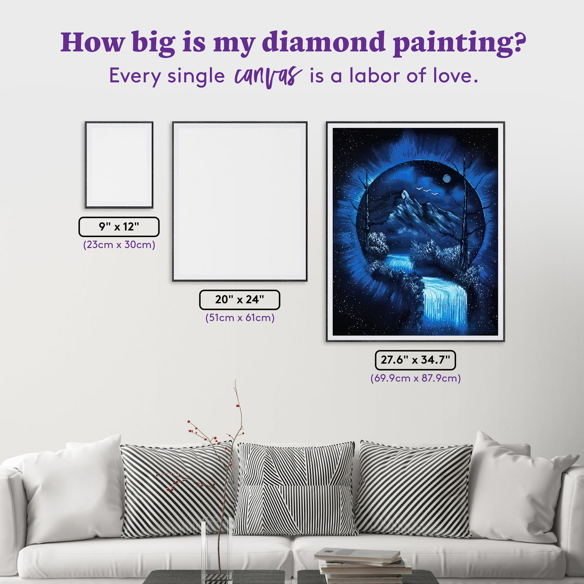 Diamond Painting Blue Portal Waterfall 27.6" x 34.6" (69.9cm x 87.9cm) / Square with 23 Colors including 1 AB and 1 Iridescent Diamond and 2 Fairy Dust Diamonds / 99,193