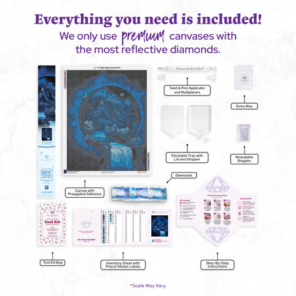 Diamond Painting Blue Portal Waterfall 27.6" x 34.6" (69.9cm x 87.9cm) / Square with 23 Colors including 1 AB and 1 Iridescent Diamond and 2 Fairy Dust Diamonds / 99,193