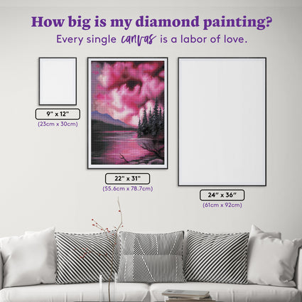 Diamond Painting Blush Skies 22" x 31" (55.6cm x 78.7cm) / Round with 40 Colors including 2 ABs and 2 Fairy Dust Diamonds / 57,772