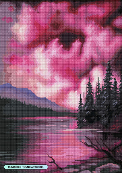 Diamond Painting Blush Skies 22" x 31" (55.6cm x 78.7cm) / Round with 40 Colors including 2 ABs and 2 Fairy Dust Diamonds / 57,772