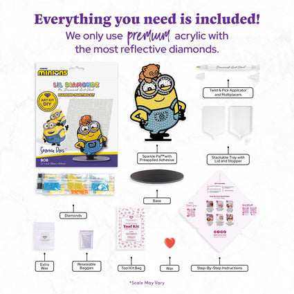 Diamond Painting Bob - Sparkle Pals™ 3.1" x 4.2" (7.9cm x 10.9cm) / Round with 6 Colors including 2 Fairy Dust Diamonds / 355