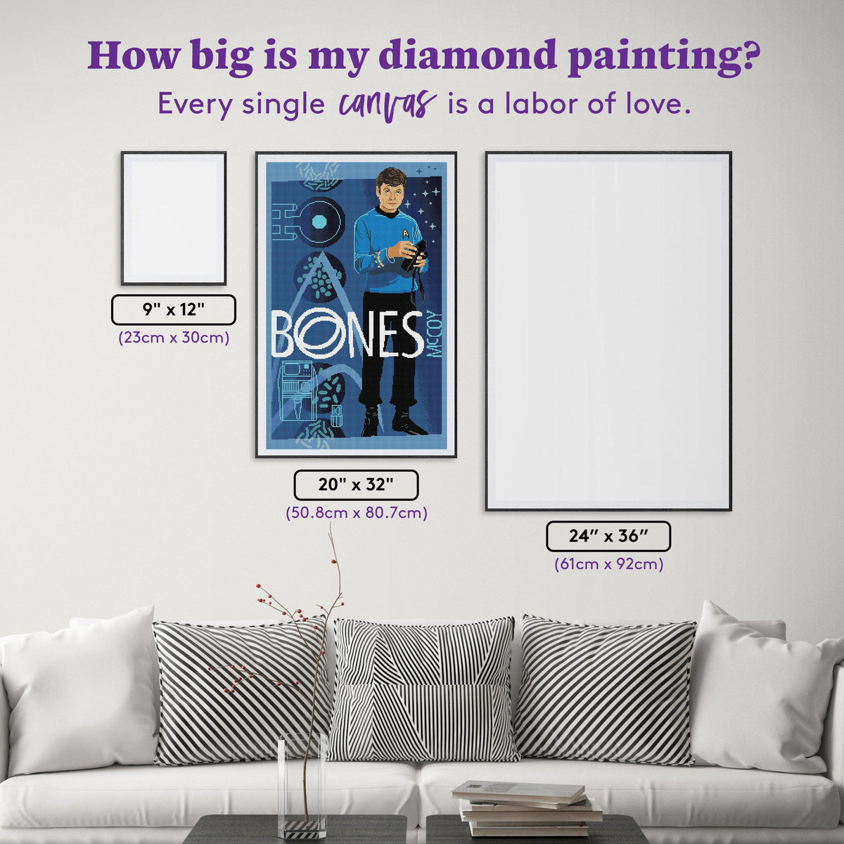 Diamond Painting Bones McCoy 20" x 32" (50.8cm x 80.7cm) / Square with 29 Colors Including 1 ABs and 1 Iridescent Diamonds and 1 Fairy Dust Diamonds / 66,096