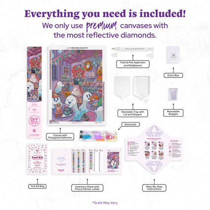 Diamond Painting Boo! Cafe 22" x 31" (55.6cm x 78.7cm) / Round With 66 Colors Including 2 ABs and 5 Fairy Dust Diamonds / 57,772