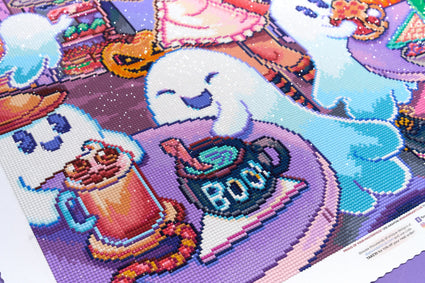 Diamond Painting Boo! Cafe 22" x 31" (55.6cm x 78.7cm) / Round With 66 Colors Including 2 ABs and 5 Fairy Dust Diamonds / 57,772