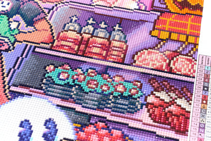 Diamond Painting Boo! Cafe 22" x 31" (55.6cm x 78.7cm) / Round With 66 Colors Including 2 ABs and 5 Fairy Dust Diamonds / 57,772