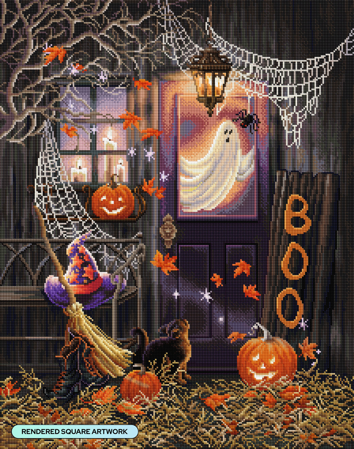 Diamond Painting BOO 22" x 28" (55.8cm x 70.7cm) / Square with 63 Colors including 3 ABs and 3 Fairy Dust Diamonds / 63,616