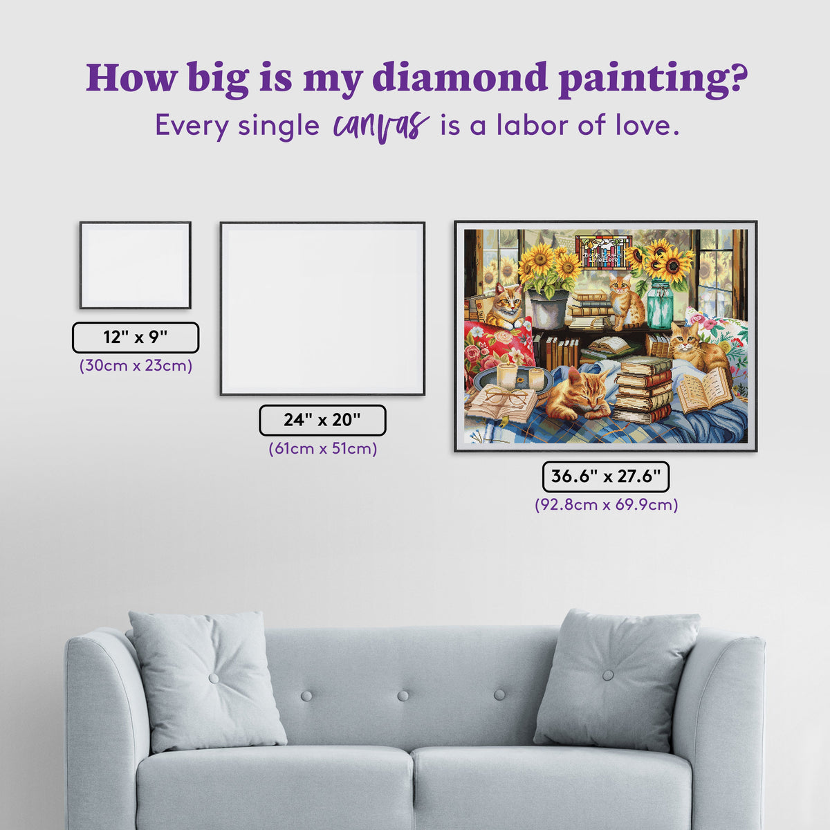 Diamond Painting Book Lovers 36.6" x 27.6" (92.8cm x 69.9cm) / Square With 100 Colors Including 2 ABs and 5 Fairy Dust Diamonds / 104,813