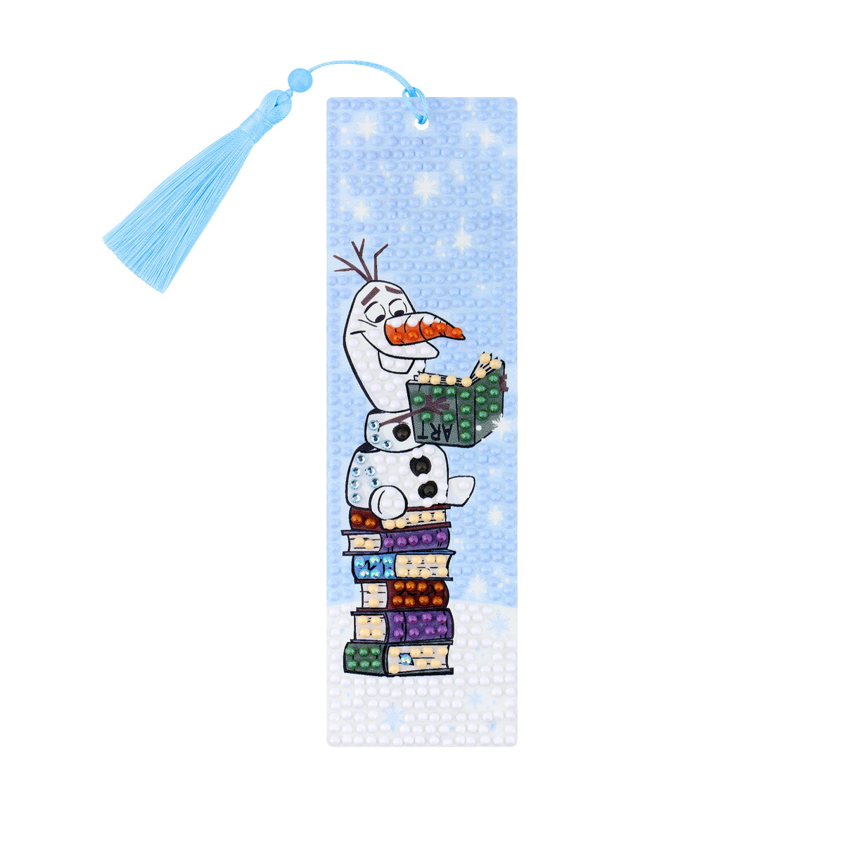 Diamond Painting Bookmarks – Winter Magic with Elsa & Olaf (Set of 2) 2" x 7" (5cm x 17.8cm) / Round with 14 Colors including 2 ABs and 2 Iridescent Diamonds and 6 Fairy Dust Diamonds / 1,000