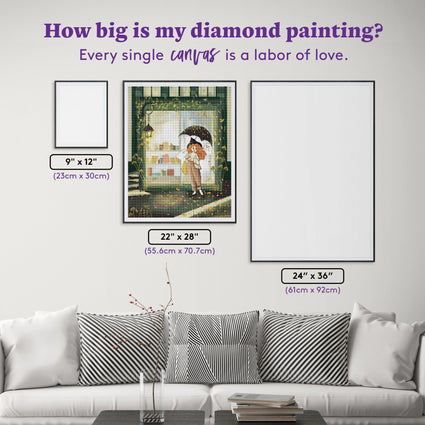 Diamond Painting Bookshop Ghosts 22" x 28" (55.6cm x 70.7cm) / Round with 74 Colors including 2 ABs and 4 Fairy Dust Diamonds / 51,914