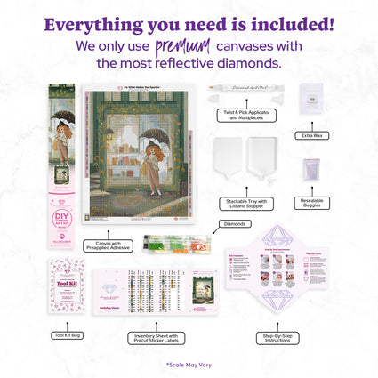 Diamond Painting Bookshop Ghosts 22" x 28" (55.6cm x 70.7cm) / Round with 74 Colors including 2 ABs and 4 Fairy Dust Diamonds / 51,914