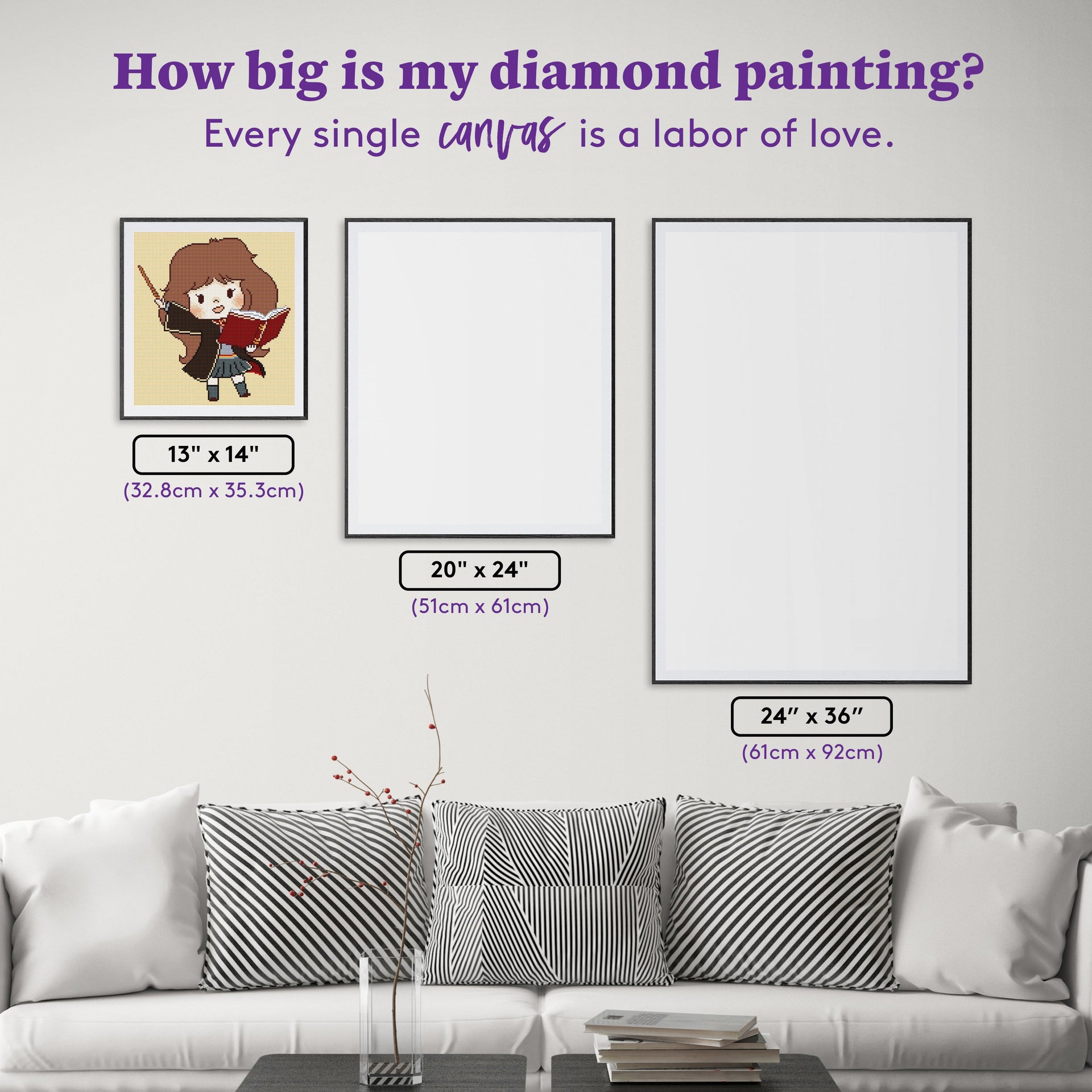 Diamond Painting Bookworm 13" x 14" (32.8cm x 35.3cm) / Round With 16 Colors Including 2 ABs / 14,742