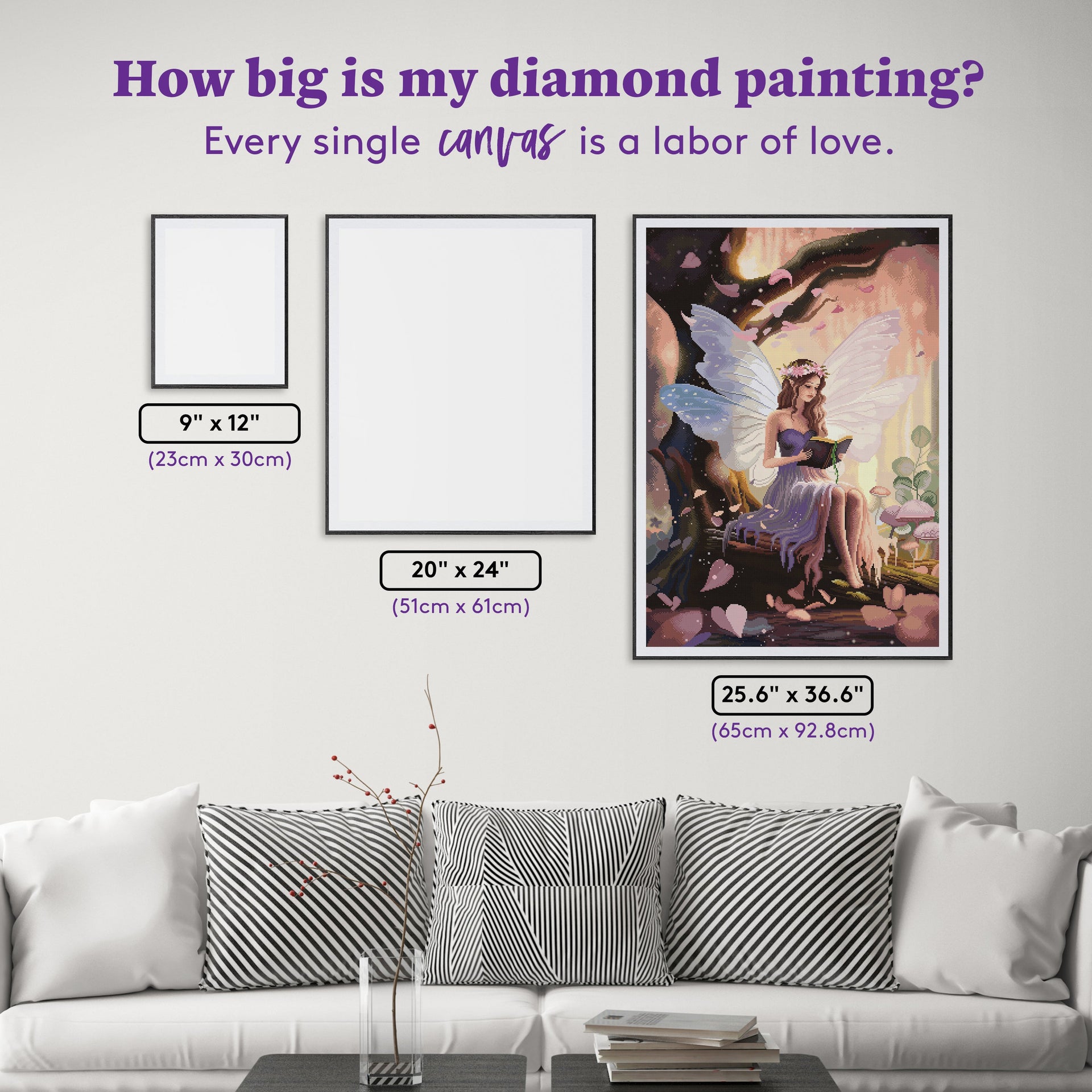 Diamond Painting Bookworm Fairy 25.6" x 36.6" (65cm x 92.8cm) / Square With 85 Colors Including 2 ABs and 4 Fairy Dust Diamonds / 97,353