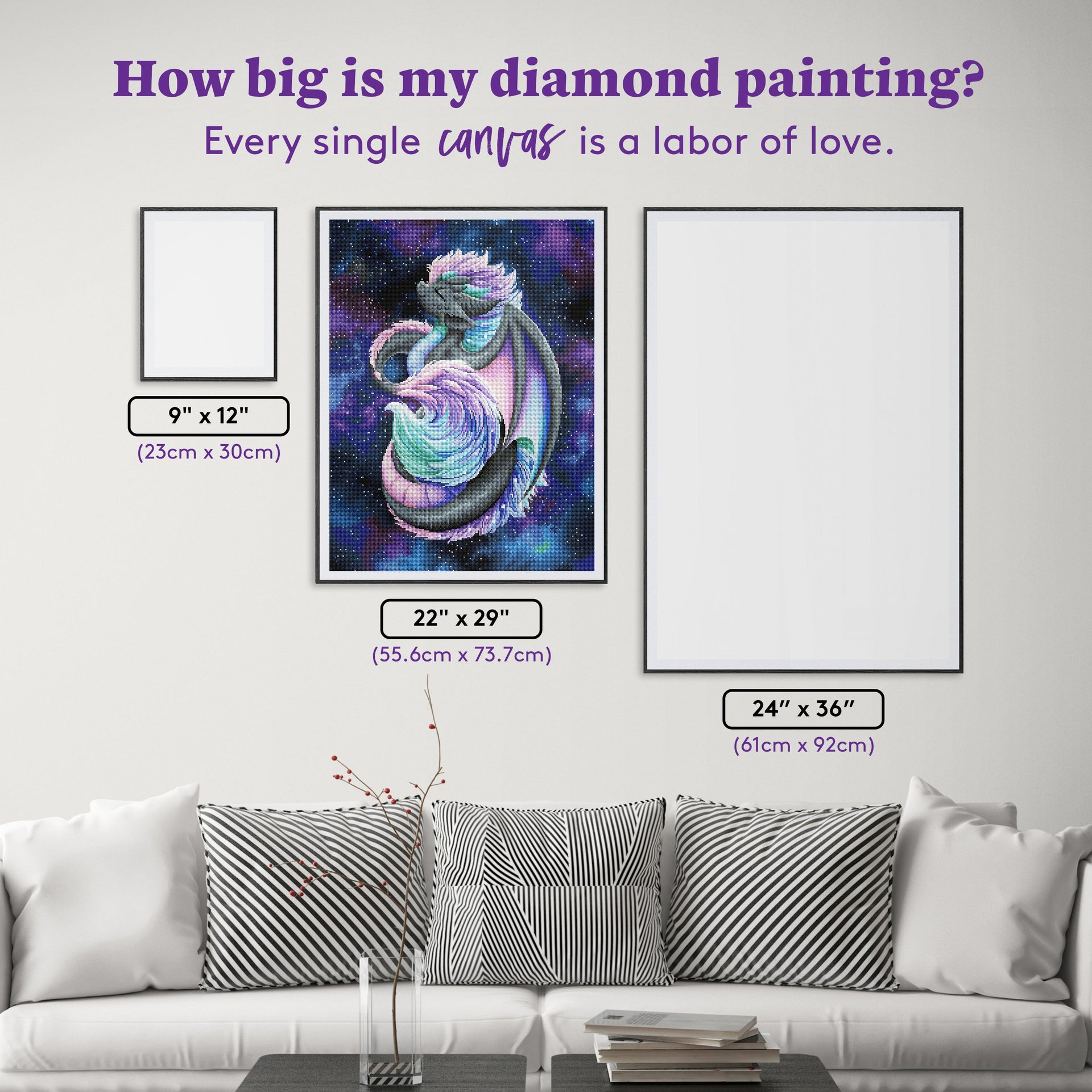 Diamond Painting Borealis 22" x 29" (55.6cm x 73.7cm) / Round with 56 Colors including 2 ABs and 1 Special Diamond and 5 Fairy Dust Diamonds / 54,136