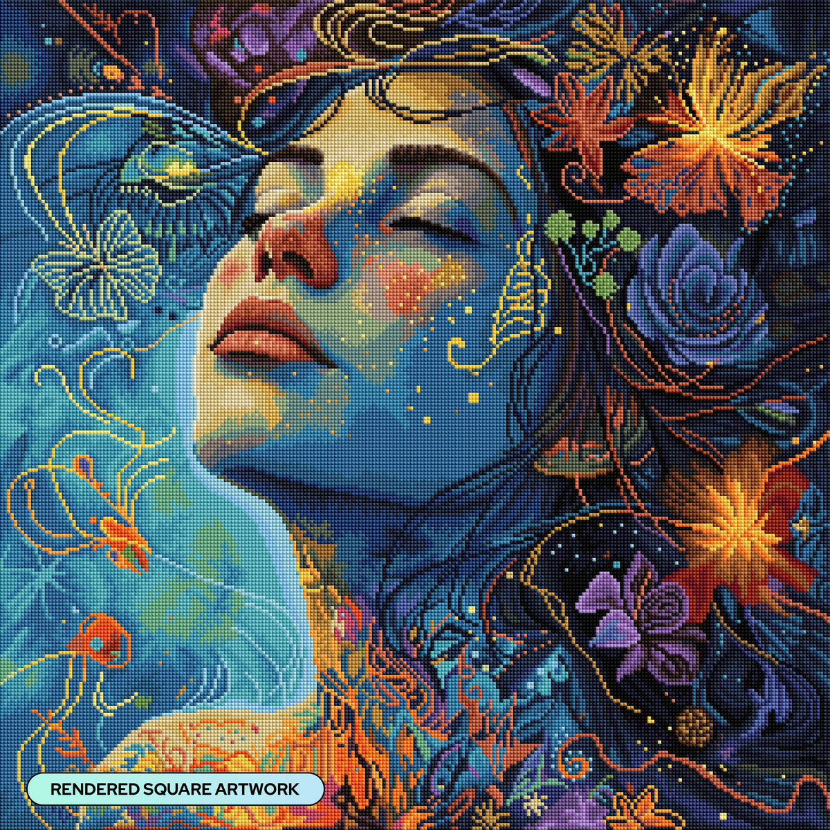 Diamond Painting Breath of the Wild 23.6" x 23.6" (60cm x 60cm) / Square with 58 Colors including 2 ABs and 5 Fairy Dust Diamonds / 58,081