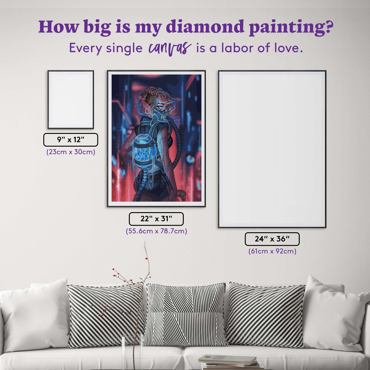 Diamond Painting Breathe 22" x 31" (55.6cm x 78.7cm) / Round with 58 Colors including 2 ABs and 2 Fairy Dust Diamonds / 57,772