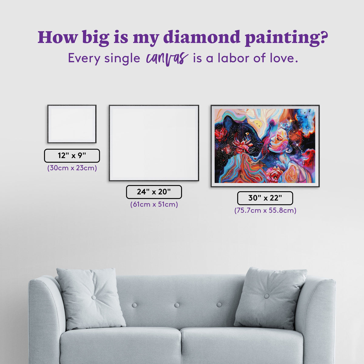 Diamond Painting Breathe Your Name 22" x 30" (75.7cm x 55.8cm) / Square with 72 Colors including 3 ABs and 2 Fairy Dust Diamonds / 68,096