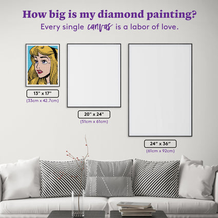 Diamond Painting Briar Rose 13" x 17" (33cm x 42.7cm) / Round with 8 Colors including 2 Fairy Dust Diamonds / 18,600